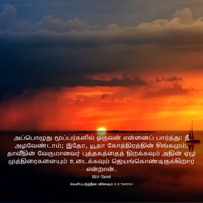 Picture 03 - வெளிப்படுத்தின விசேஷம் 5:5 TAMIRV - அப்பொழுது - Bible Verse Picture