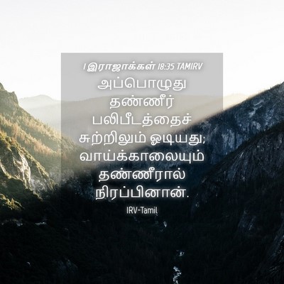 Picture 04 - 1 இராஜாக்கள் 18:35 TAMIRV - அப்பொழுது தண்ணீர் - Bible Verse Picture