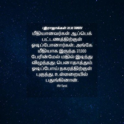 Picture 04 - 1 இராஜாக்கள் 20:30 TAMIRV - மீதியானவர்கள் - Bible Verse Picture