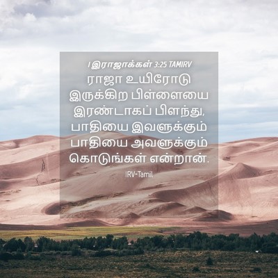 Picture 04 - 1 இராஜாக்கள் 3:25 TAMIRV - ராஜா உயிரோடு - Bible Verse Picture