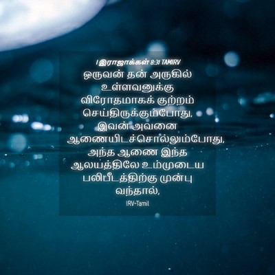 Picture 04 - 1 இராஜாக்கள் 8:31 TAMIRV - ஒருவன் தன் - Bible Verse Picture