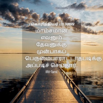 Picture 04 - 1 கொரிந்தியர் 1:29 TAMIRV - மாம்சமான எவனும் - Bible Verse Picture