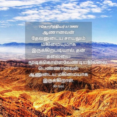 Picture 04 - 1 கொரிந்தியர் 11:7 TAMIRV - ஆணானவன் தேவனுடைய - Bible Verse Picture