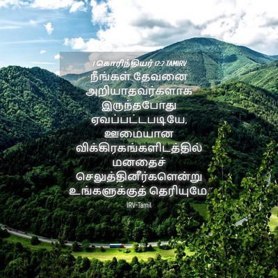 Picture 04 - 1 கொரிந்தியர் 12:2 TAMIRV - நீங்கள் தேவனை - Bible Verse Picture
