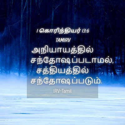 Picture 04 - 1 கொரிந்தியர் 13:6 TAMIRV - அநியாயத்தில் - Bible Verse Picture