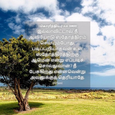 Picture 04 - 1 கொரிந்தியர் 14:16 TAMIRV - இல்லாவிட்டால், நீ - Bible Verse Picture