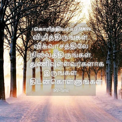 Picture 04 - 1 கொரிந்தியர் 16:13 TAMIRV - விழித்திருங்கள், - Bible Verse Picture