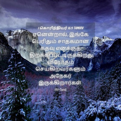 Picture 04 - 1 கொரிந்தியர் 16:9 TAMIRV - ஏனென்றால், இங்கே - Bible Verse Picture