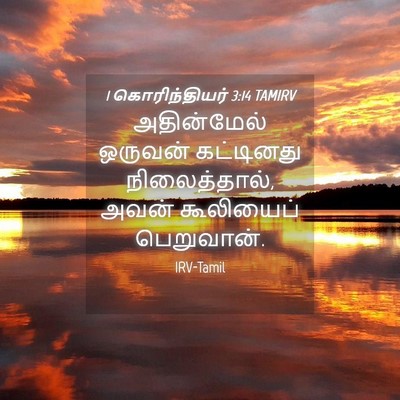 Picture 04 - 1 கொரிந்தியர் 3:14 TAMIRV - அதின்மேல் ஒருவன் - Bible Verse Picture