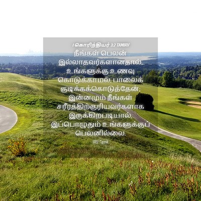Picture 04 - 1 கொரிந்தியர் 3:2 TAMIRV - நீங்கள் பெலன் - Bible Verse Picture