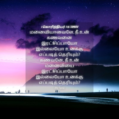 Picture 04 - 1 கொரிந்தியர் 7:16 TAMIRV - மனைவியானவளே, நீ - Bible Verse Picture