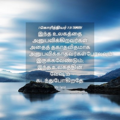 Picture 04 - 1 கொரிந்தியர் 7:31 TAMIRV - இந்த உலகத்தை - Bible Verse Picture