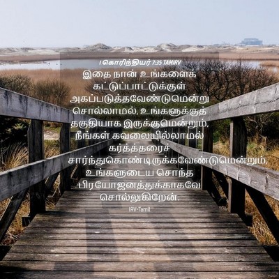 Picture 04 - 1 கொரிந்தியர் 7:35 TAMIRV - இதை நான் உங்களைக் - Bible Verse Picture
