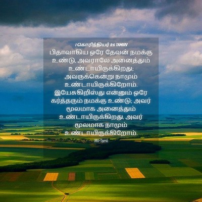 Picture 04 - 1 கொரிந்தியர் 8:6 TAMIRV - பிதாவாகிய ஒரே - Bible Verse Picture