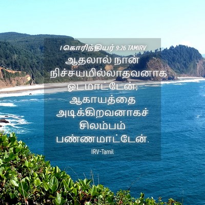 Picture 04 - 1 கொரிந்தியர் 9:26 TAMIRV - ஆதலால் நான் - Bible Verse Picture