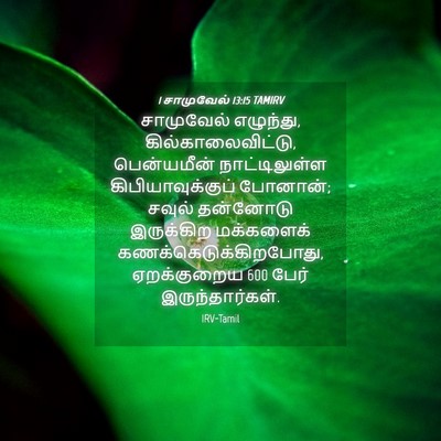Picture 04 - 1 சாமுவேல் 13:15 TAMIRV - சாமுவேல் எழுந்து, - Bible Verse Picture