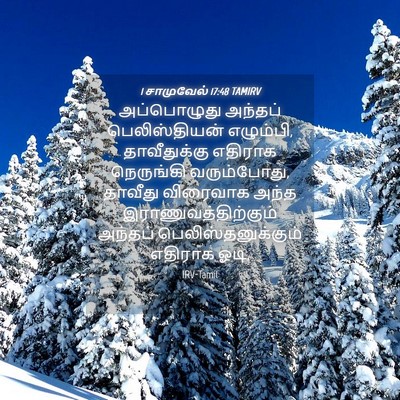 Picture 04 - 1 சாமுவேல் 17:48 TAMIRV - அப்பொழுது அந்தப் - Bible Verse Picture