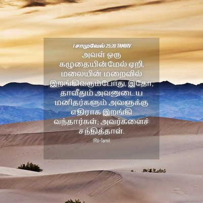 Picture 04 - 1 சாமுவேல் 25:20 TAMIRV - அவள் ஒரு - Bible Verse Picture