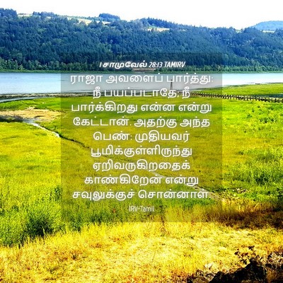 Picture 04 - 1 சாமுவேல் 28:13 TAMIRV - ராஜா அவளைப் - Bible Verse Picture