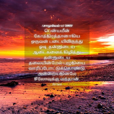 Picture 04 - 1 சாமுவேல் 4:12 TAMIRV - பென்யமீன் - Bible Verse Picture