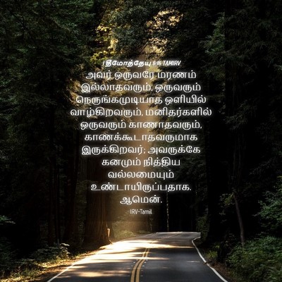 Picture 04 - 1 தீமோத்தேயு 6:16 TAMIRV - அவர் ஒருவரே மரணம் - Bible Verse Picture