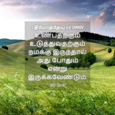 Picture 04 - 1 தீமோத்தேயு 6:8 TAMIRV - உண்பதற்கும் - Bible Verse Picture
