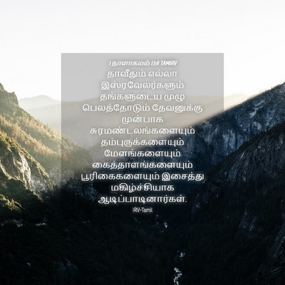 Picture 04 - 1 நாளாகமம் 13:8 TAMIRV - தாவீதும் எல்லா - Bible Verse Picture
