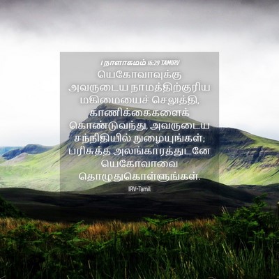 Picture 04 - 1 நாளாகமம் 16:29 TAMIRV - யெகோவாவுக்கு - Bible Verse Picture