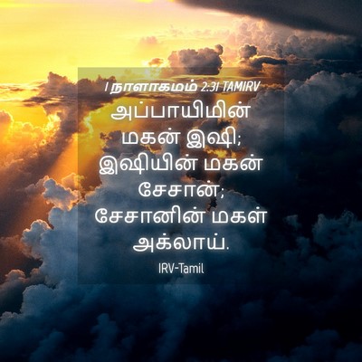 Picture 04 - 1 நாளாகமம் 2:31 TAMIRV - அப்பாயிமின் மகன் - Bible Verse Picture