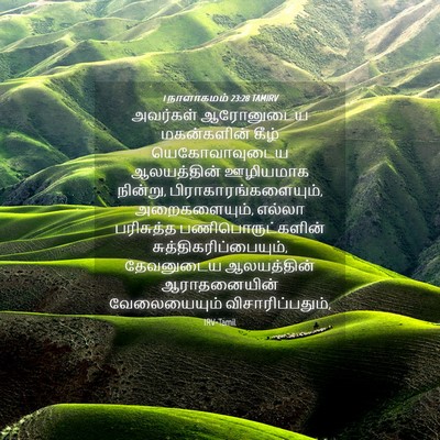Picture 04 - 1 நாளாகமம் 23:28 TAMIRV - அவர்கள் ஆரோனுடைய - Bible Verse Picture
