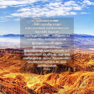 Picture 04 - 1 நாளாகமம் 29:1 TAMIRV - பின்பு தாவீது - Bible Verse Picture