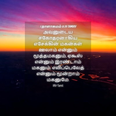 Picture 04 - 1 நாளாகமம் 8:39 TAMIRV - அவனுடைய - Bible Verse Picture