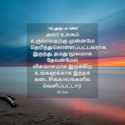 Picture 04 - 1 பேதுரு 1:20 TAMIRV - அவர் உலகம் - Bible Verse Picture