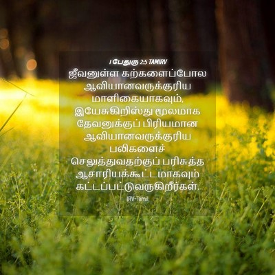 Picture 04 - 1 பேதுரு 2:5 TAMIRV - ஜீவனுள்ள - Bible Verse Picture