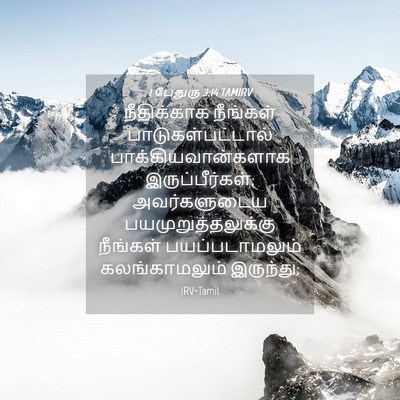 Picture 04 - 1 பேதுரு 3:14 TAMIRV - நீதிக்காக நீங்கள் - Bible Verse Picture