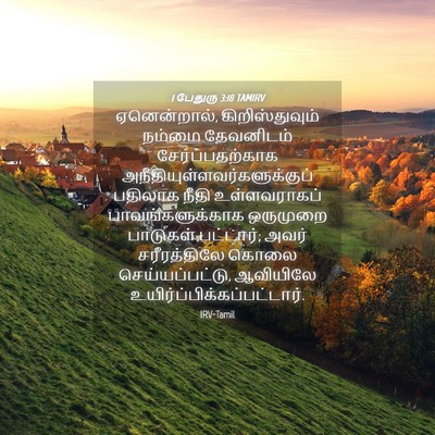 Picture 04 - 1 பேதுரு 3:18 TAMIRV - ஏனென்றால், - Bible Verse Picture