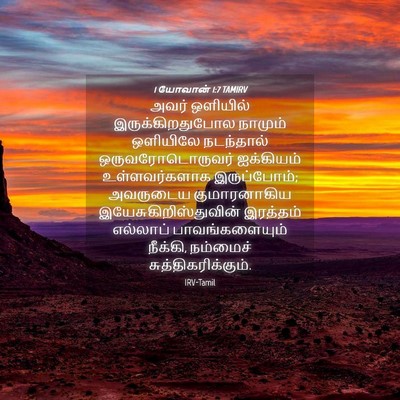 Picture 04 - 1 யோவான் 1:7 TAMIRV - அவர் ஒளியில் - Bible Verse Picture