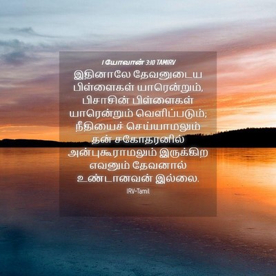Picture 04 - 1 யோவான் 3:10 TAMIRV - இதினாலே தேவனுடைய - Bible Verse Picture