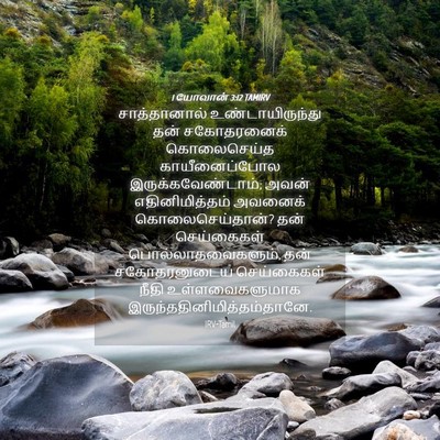 Picture 04 - 1 யோவான் 3:12 TAMIRV - சாத்தானால் - Bible Verse Picture