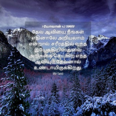 Picture 04 - 1 யோவான் 4:2 TAMIRV - தேவ ஆவியை நீங்கள் - Bible Verse Picture