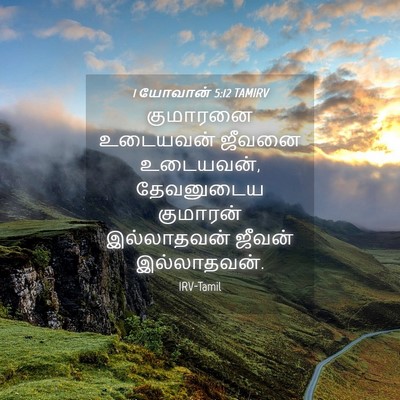 Picture 04 - 1 யோவான் 5:12 TAMIRV - குமாரனை உடையவன் - Bible Verse Picture