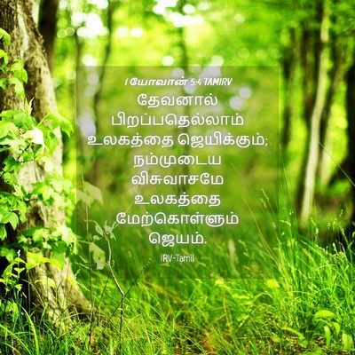Picture 04 - 1 யோவான் 5:4 TAMIRV - தேவனால் - Bible Verse Picture