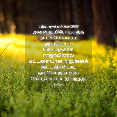 Picture 04 - 2 இராஜாக்கள் 25:30 TAMIRV - அவன் உயிரோடிருந்த - Bible Verse Picture