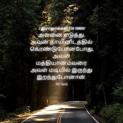 Picture 04 - 2 இராஜாக்கள் 4:20 TAMIRV - அவனை எடுத்து, அவன் - Bible Verse Picture
