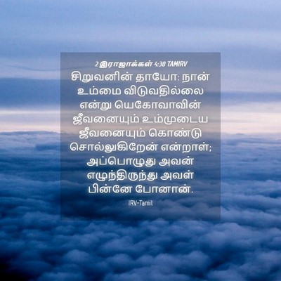 Picture 04 - 2 இராஜாக்கள் 4:30 TAMIRV - சிறுவனின் தாயோ: - Bible Verse Picture