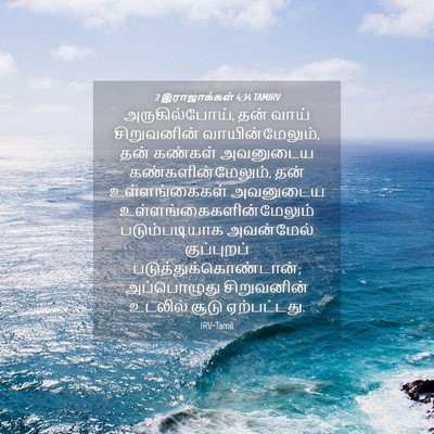 Picture 04 - 2 இராஜாக்கள் 4:34 TAMIRV - அருகில்போய், தன் - Bible Verse Picture