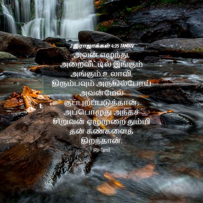 Picture 04 - 2 இராஜாக்கள் 4:35 TAMIRV - அவன் எழுந்து, - Bible Verse Picture