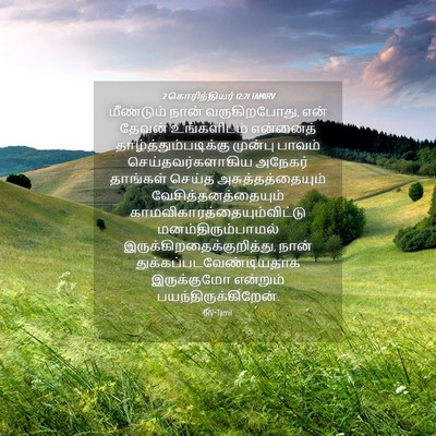 Picture 04 - 2 கொரிந்தியர் 12:21 TAMIRV - மீண்டும் நான் - Bible Verse Picture