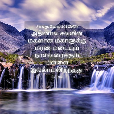 Picture 04 - 2 சாமுவேல் 6:23 TAMIRV - அதினால் சவுலின் - Bible Verse Picture