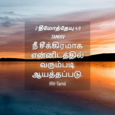Picture 04 - 2 தீமோத்தேயு 4:9 TAMIRV - நீ சீக்கிரமாக - Bible Verse Picture
